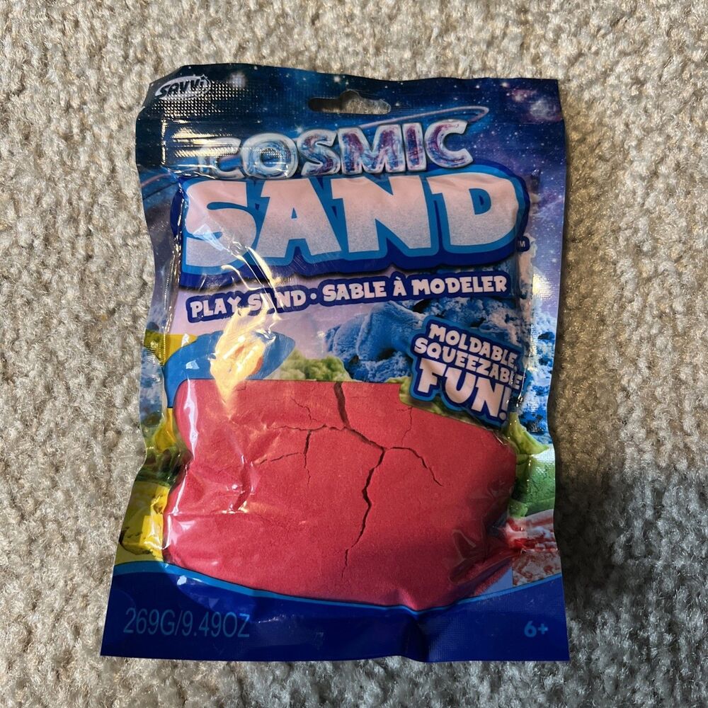 Cosmic Play Sand Art Moldable Squeezable Red Kids Sensory Craft Create